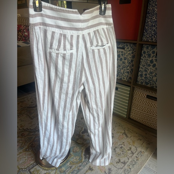Anthropologie Oasis Striped Linen/cotten blend pants - Picture 12 of 13